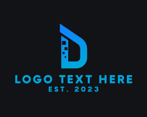 Pixel - Multimedia Tech Letter D logo design
