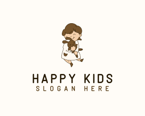 Happy Girl Doll Toy  logo design