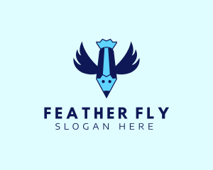 Flying Bird Pencil logo design