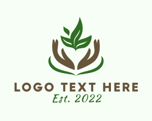 Lawn Care - Garden Plant Hands logo design