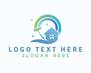 Clean Squeegee Housekeeping  logo design