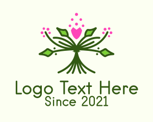 Environment Friendly - Symmetrical Flower Bouquet logo design