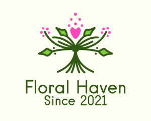 Bouquet - Symmetrical Flower Bouquet logo design