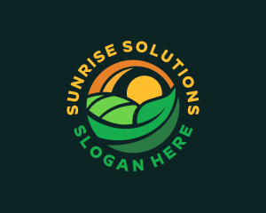 Leaf Farm Sunrise Field logo design