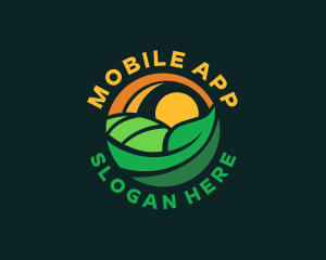 Crop - Leaf Farm Sunrise logo design