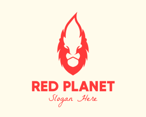 Red Fire Lion  logo design