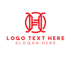 Initial - Red Modern H logo design