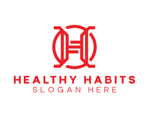 Red Modern H logo design