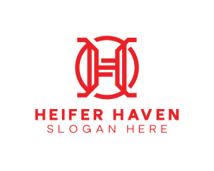 Red Modern H logo design