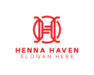 Red Modern H logo design