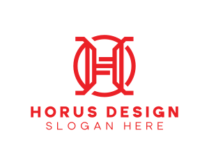 Red Modern H logo design