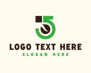 Caffeine - Coffee Bean Number 5 logo design