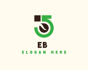 Coffee Shop - Coffee Bean Number 5 logo design
