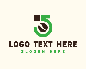 Geometric - Coffee Bean Number 5 logo design