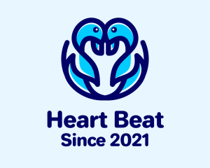 Symmetrical Heart Swan  logo design