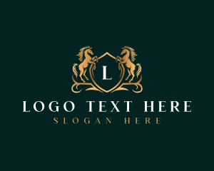 Horse - Horse Shield Insignia logo design