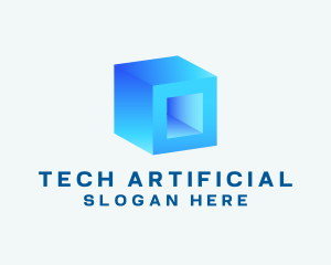 Artificial - Artificial Intelligence Cube Laboratory logo design