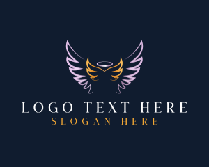 Heaven - Holy Wings Halo logo design