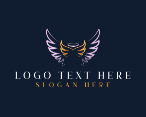 Cherubim - Holy Wings Halo logo design