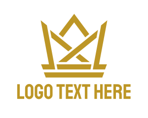 Monarch - Golden Monarch Crown logo design