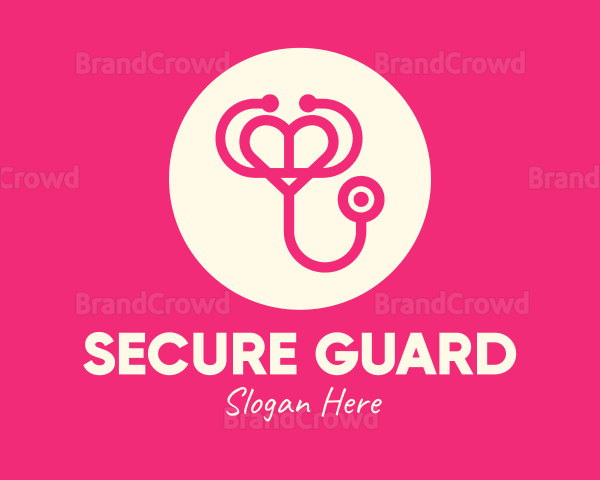 Pink Heart Stethoscope Logo