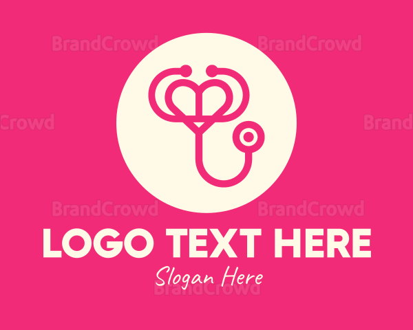 Pink Heart Stethoscope Logo