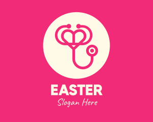 Pink Heart Stethoscope Logo