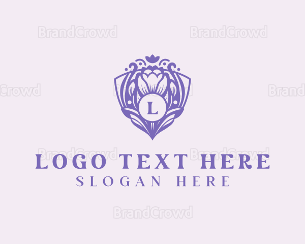 Floral Shield Garden Logo