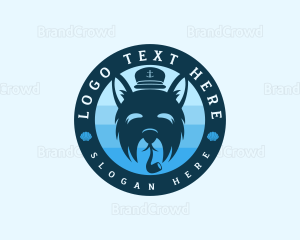 Maritime Captain Dog Logo