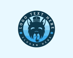 Resort - Maritime Captain Dog logo design