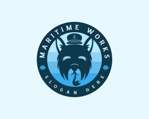 Maritime Captain Dog logo design