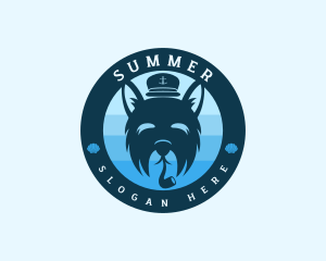 Maritime Captain Dog logo design