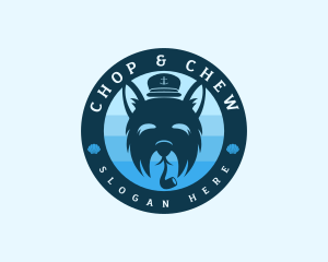Hat - Maritime Captain Dog logo design