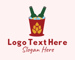 Bottle - Beer Bucket Hops logo design