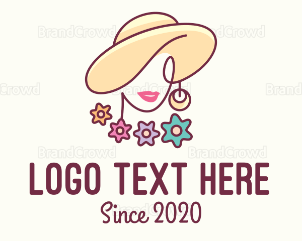 Flower Woman Hat Logo