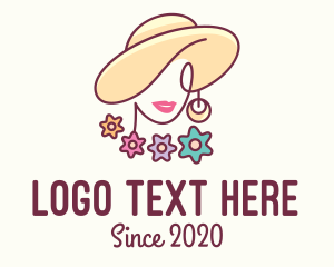 Dermatologist - Flower Woman Hat logo design