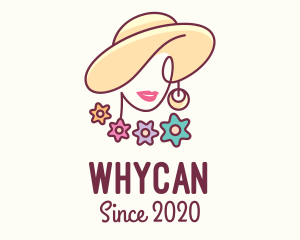 Flower Woman Hat logo design