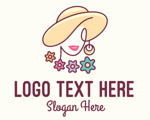 Flower Woman Hat Logo