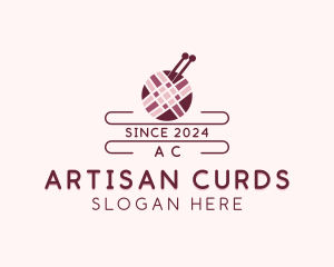 Yarn Knitting Craft logo design