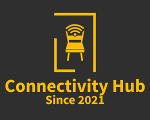 Golden Chair Wifi  logo design