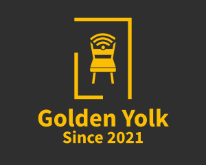 Golden Chair Wifi  logo design