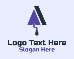 Purple Trowel Roof  Logo