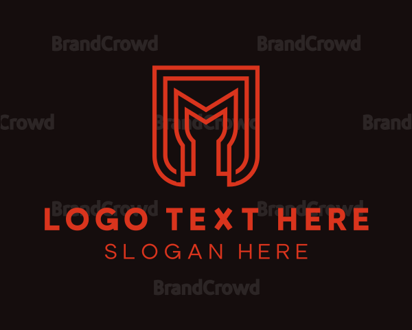Industrial Monoline Letter M Logo