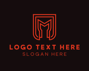 Transportation - Industrial Monoline Letter M logo design