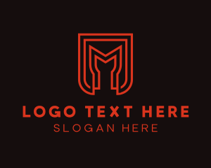 Vehicle - Industrial Monoline Letter M logo design