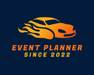 Sedan - Flaming Race Car logo design