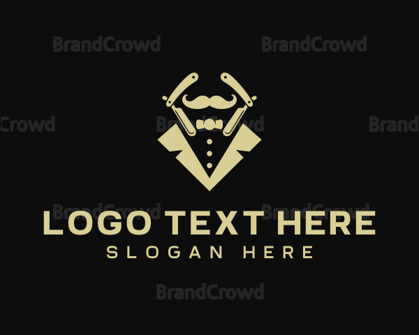 Gentleman Mustache Razor Logo