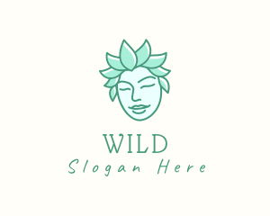 Makeup - Eco Leaves Woman Face logo design