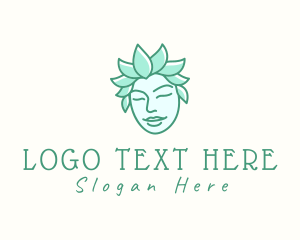 Esthetician - Eco Leaves Woman Face logo design