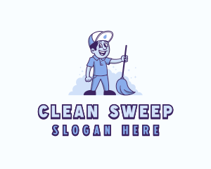 Custodian - Cleaning Custodian Janitor logo design